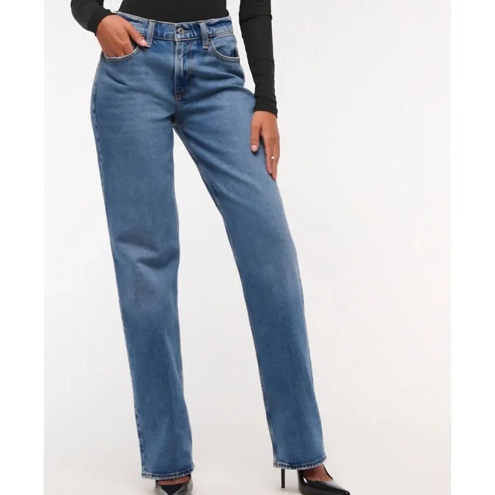 Abercrombie & Fitch Jeans Women's 26 Long Tall Blue Low Rise Baggy Curve Love